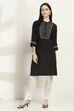 Black Viscose Rayon Straight Kurta image number 5