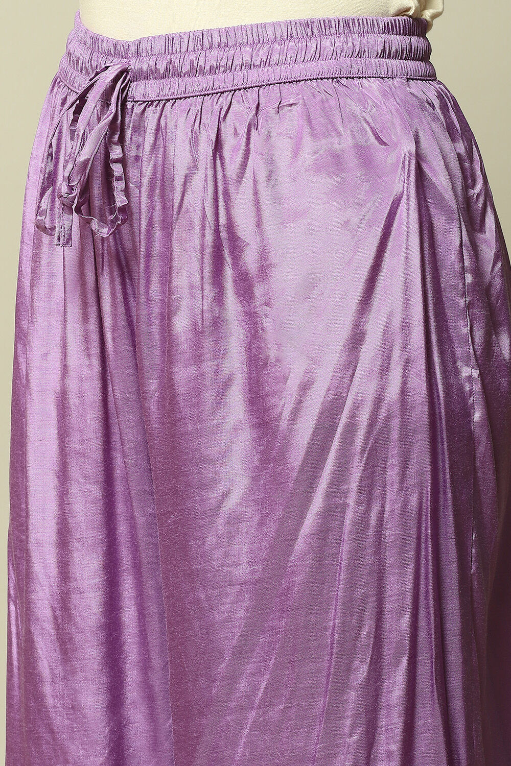 Rust Viscose Gathered Embroidered Kurta Palazzo Suit Set image number 2