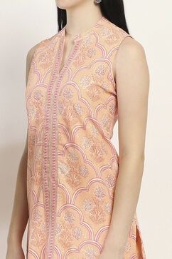 Peach Cotton Blend Straight SET image number 1