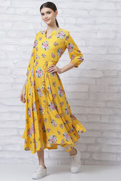 Yellow LIVA Floral Dress image number 2