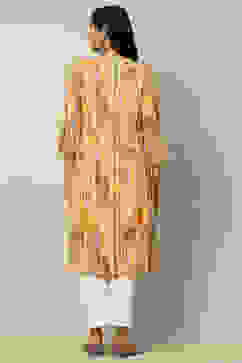 Yellow Viscose Geometric Printed Straight Kurta image number 3