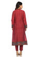 Maroon Front Open Poly Chanderi Suit Set image number 5