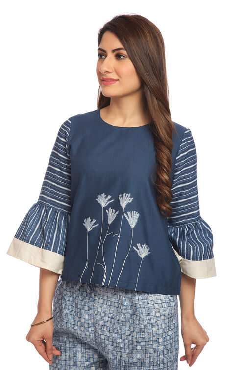 Indigo Short top Cotton Indie Top image number 3