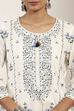White Cotton Blend Straight Suit Sets image number 1