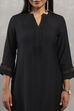 Black Viscose Blend Solid Straight Kurta image number 1