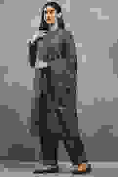 Teal Polyester Printed Straight Suit Set image number 3