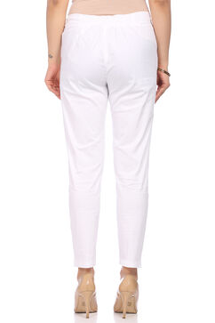 White Art Silk Slim Pants image number 1