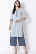 White Cotton Straight Kurta image number 0