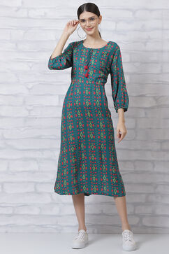 Teal LIVA Straight Dress image number 5