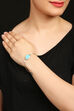 Oval Turquiose And Pearl With Golden Chain Bracelet image number 0