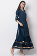 Peach Viscose Cotton Straight Suit Set image number 3