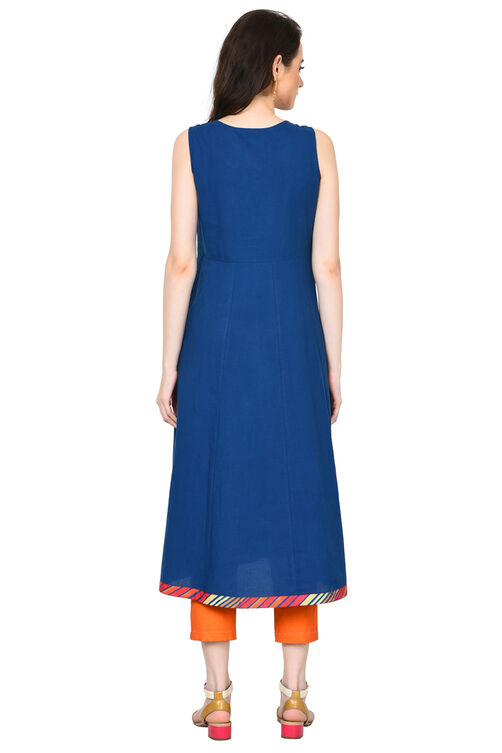 Indigo Kalidar Viscose Kurta image number 1