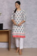 Sky Blue Cotton And Cambric Straight Kurta image number 0
