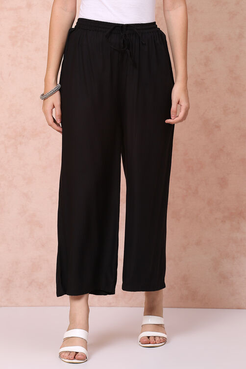Black Viscose Palazzo image number 0