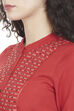 Red Flared Viscose Dress image number 4