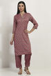 Maroon Viscose Straight SET image number 6
