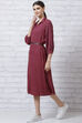 Maroon LIVA Straight Dress image number 2