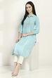 Teal Modal Blend Straight Kurta image number 0