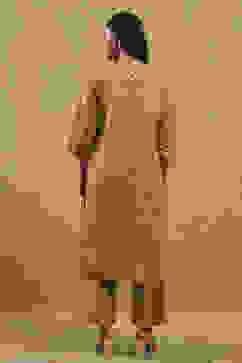 Yellow Viscose Blend Printed Straight Kurta image number 4