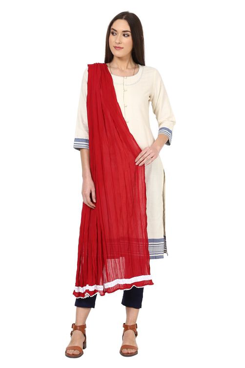 Red Cotton Stole image number 0