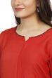 Red Straight Cotton Kurta image number 1
