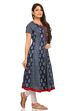Indigo Flared Cotton Kurta image number 1