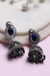 Navy Brass Jhumka image number 2