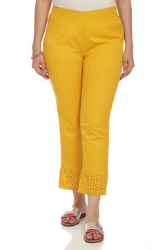 Mustard Solid Slim Pants image number 0