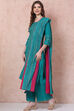 Green Cotton Flex Straight Suit Set image number 5