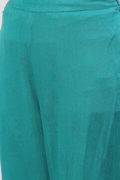 Teal Green Acrylic Straight Suit Set image number 7