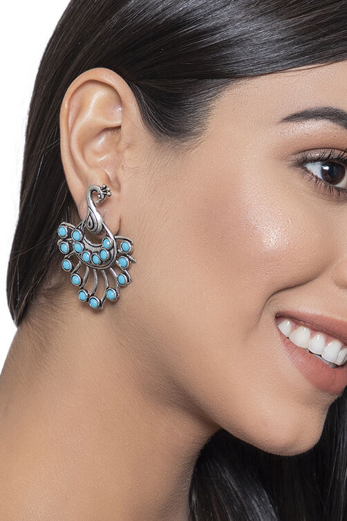 Turquoise Metal Brass Earring image number 1