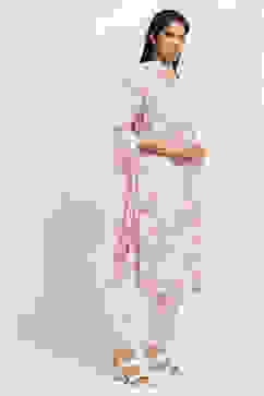 Pink Cotton Printed Straight Suit Set image number 5