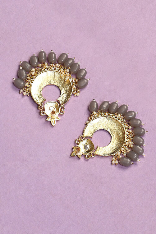 Grey Brass Earrings image number 2