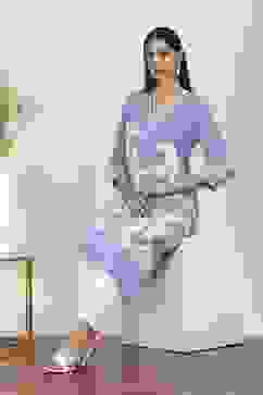 Blue Rayon A-line & Kalidar Kurtas image number 0