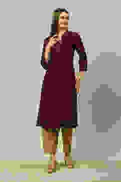 Purple LIVA Straight Printed Kurta image number 0