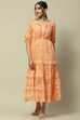 Peach Voile Tiered Dress image number 5