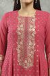 Pink Viscose Straight Kurta Pants Set image number 1