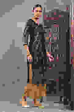 Black Printed Straight Kurta image number 4