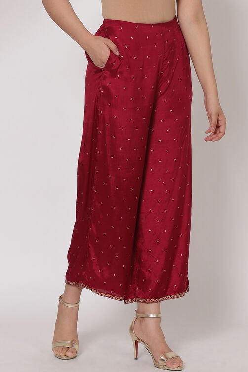 Wine Viscose Palazzo image number 3