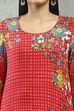 Red Viscose Straight Kurta Pants Set image number 1