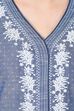 Blue Straight Chambray Kurta image number 5
