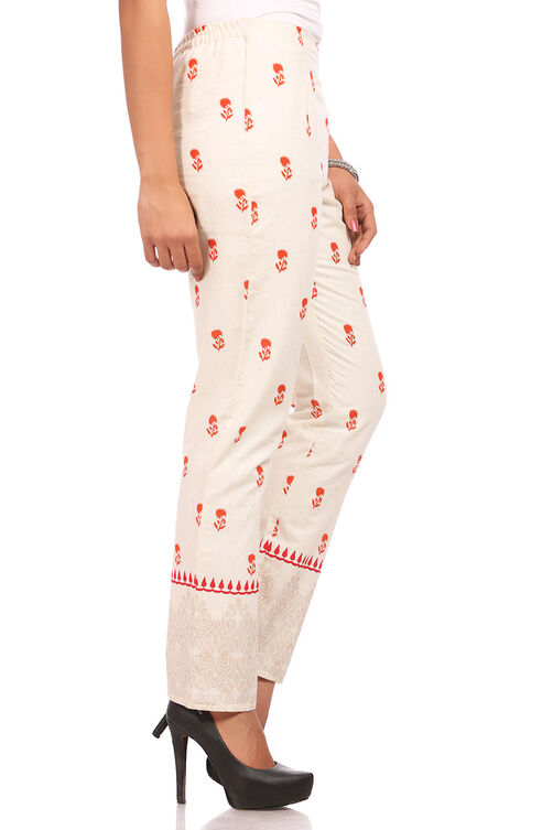 Beige Cotton Pants image number 2