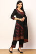 Black Acrylic Straight Suit Set image number 6