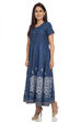 Indigo Kalidar Cotton Kurta image number 2