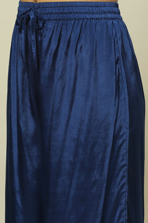 Indigo LIVA Woven Tired Kurta Suit Set image number 2