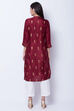 Maroon Shantoon Straight Kurta image number 4