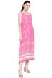 Pink Viscose Flared Kurta image number 3