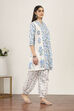 Blue Cotton Blend Cotton Flex Kurta Pants Set image number 5