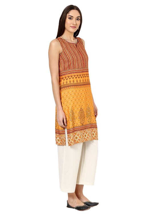 Yellow Straight Viscose Rayon Indie Top image number 2