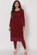 Teal Blue Poly Cotton Straight Kurta image number 0